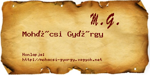 Mohácsi György névjegykártya